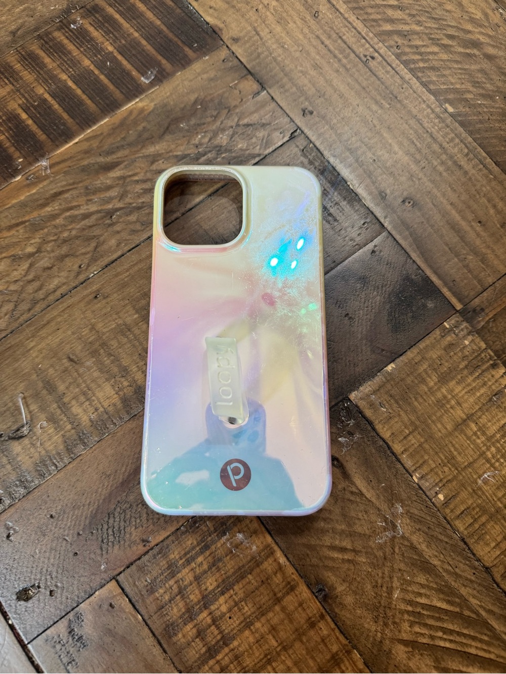 Loopy Iridescent Holographic Phone Case with Built-In Grip (Pink/Blue/White)